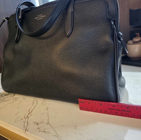 Smythson Black Leather Bag - Picture 3 of 7